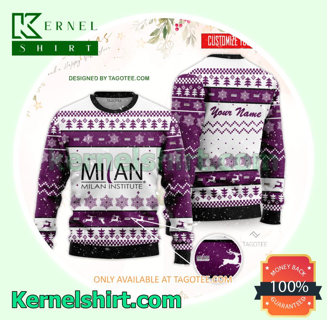 Milan Institute-Visalia Logo Xmas Knitted Sweaters