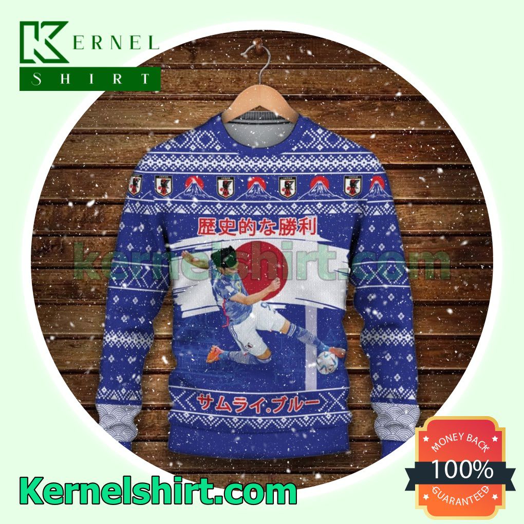 Mitoma Kaoru - Samurai Blue Japan Fifa 2022 Fan Xmas Knit Sweaters a