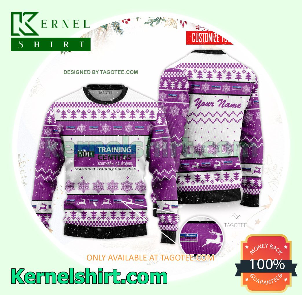 NTMA Training Centers of Southern California Logo Xmas Knit Sweaters