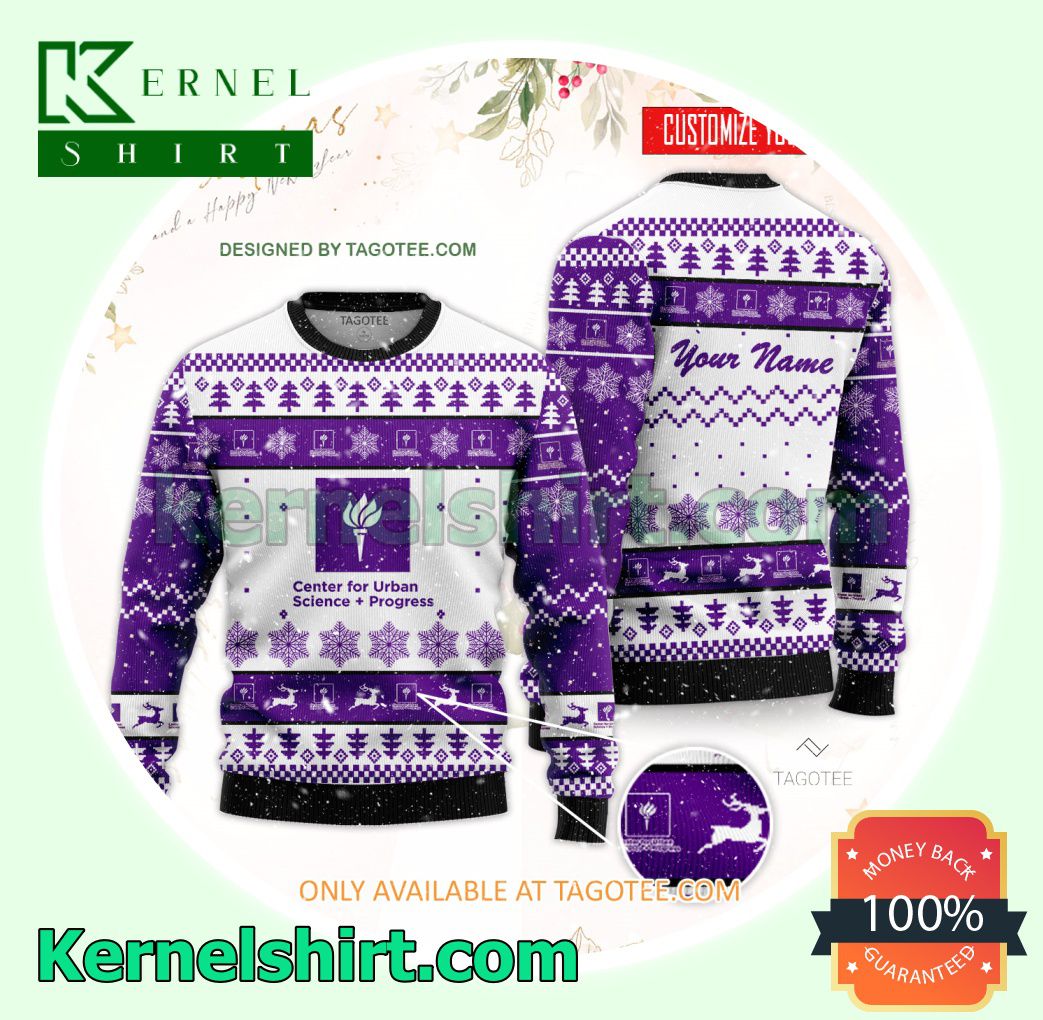 NYU Center for Urban Science & Progress Logo Xmas Knit Sweaters