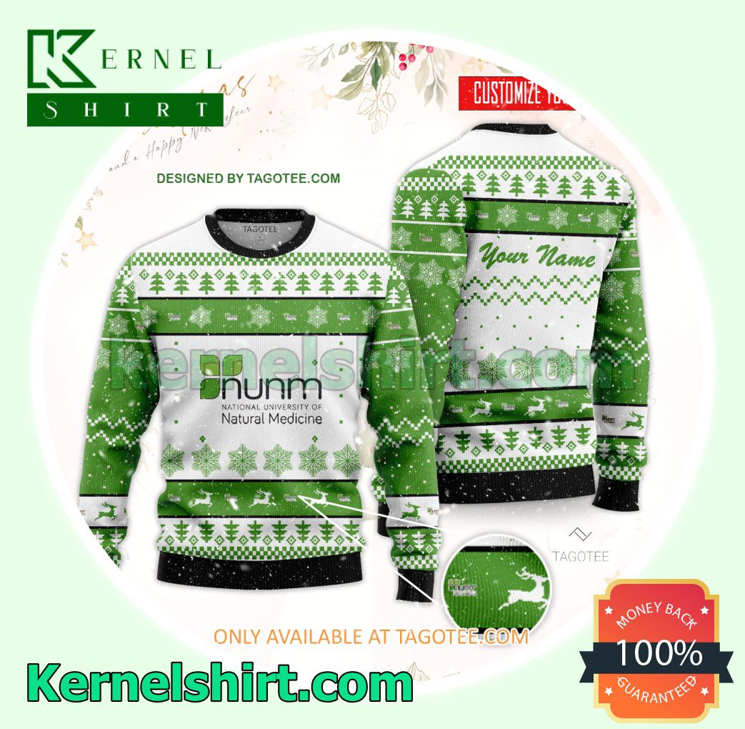 National College of Natural Medicine Logo Xmas Knit Sweaters