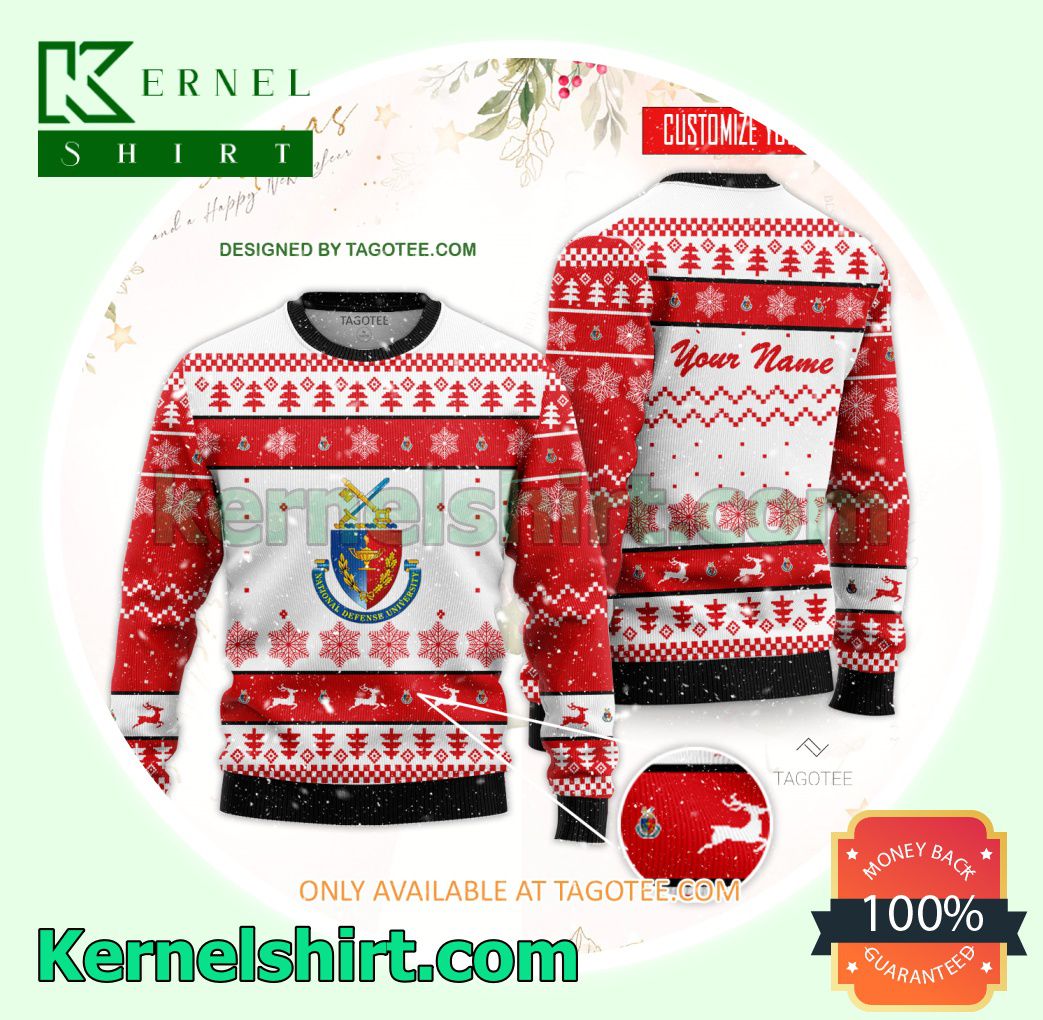 National Defense University Logo Xmas Knitted Sweaters