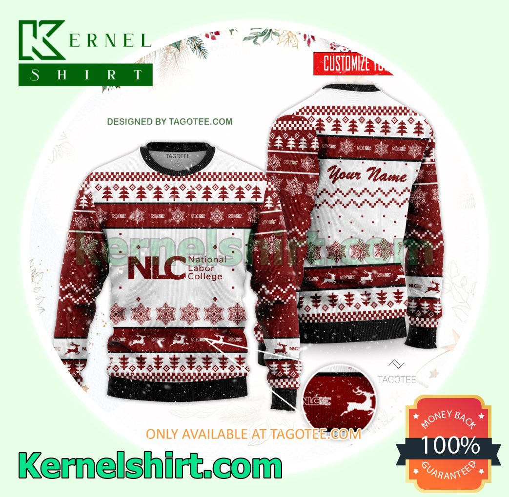 National Labor College Logo Xmas Knit Sweaters