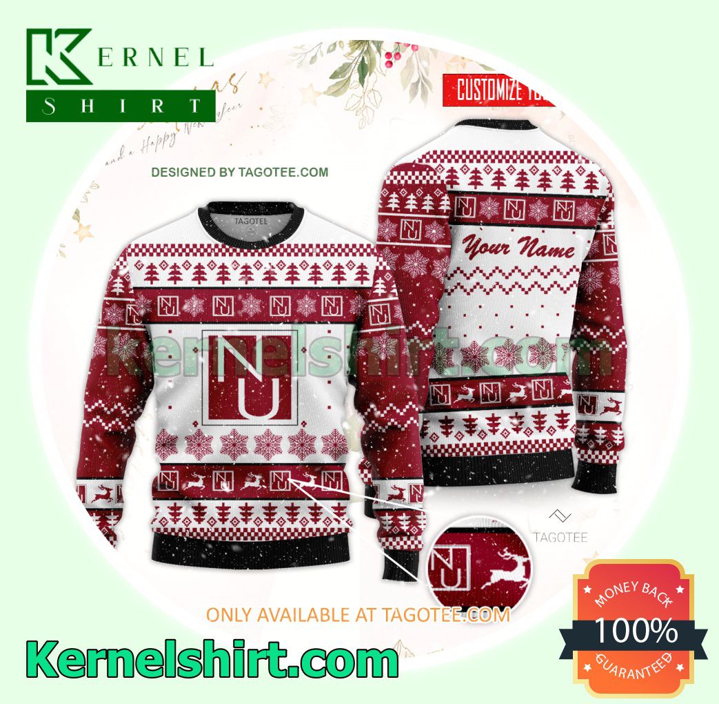 National University of Health Sciences Logo Xmas Knit Sweaters