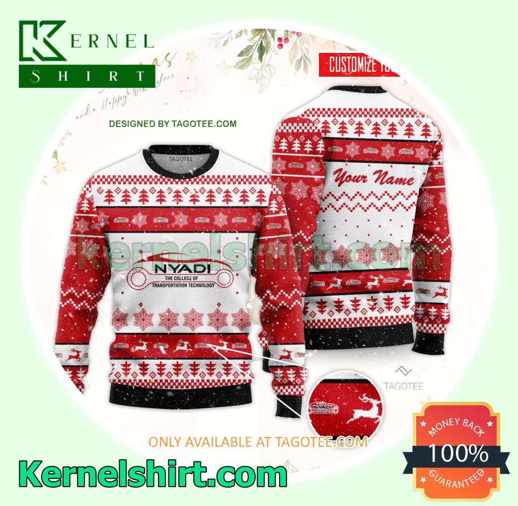 New York Automotive and Diesel Institute Logo Xmas Knit Sweaters