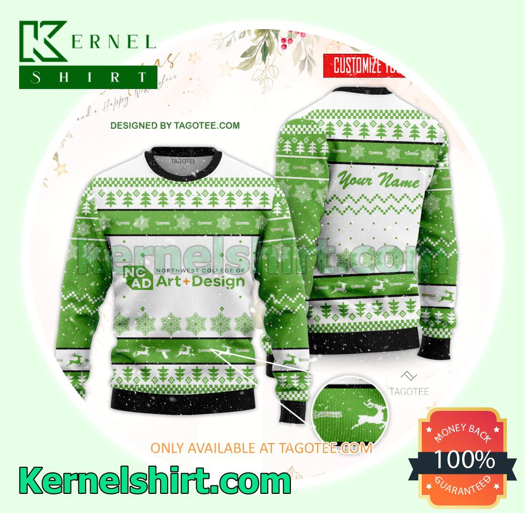 Northwest College of Art & Design Logo Xmas Knit Sweaters