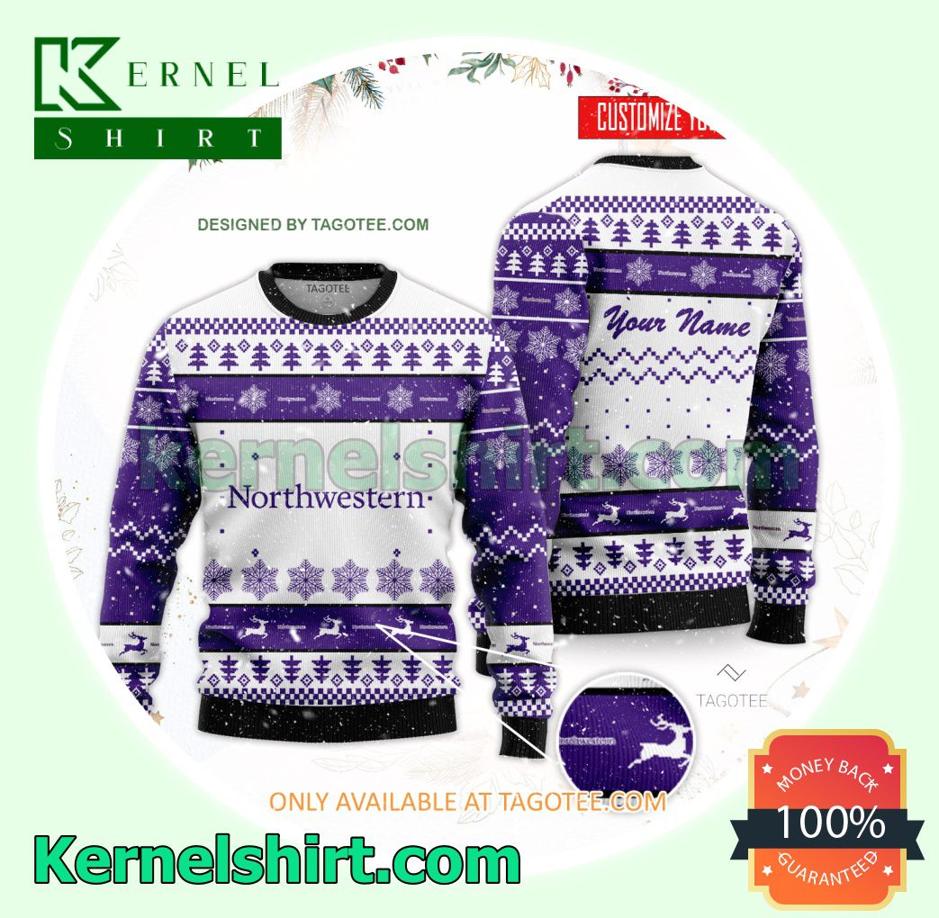 Northwestern University Logo Xmas Knit Sweaters