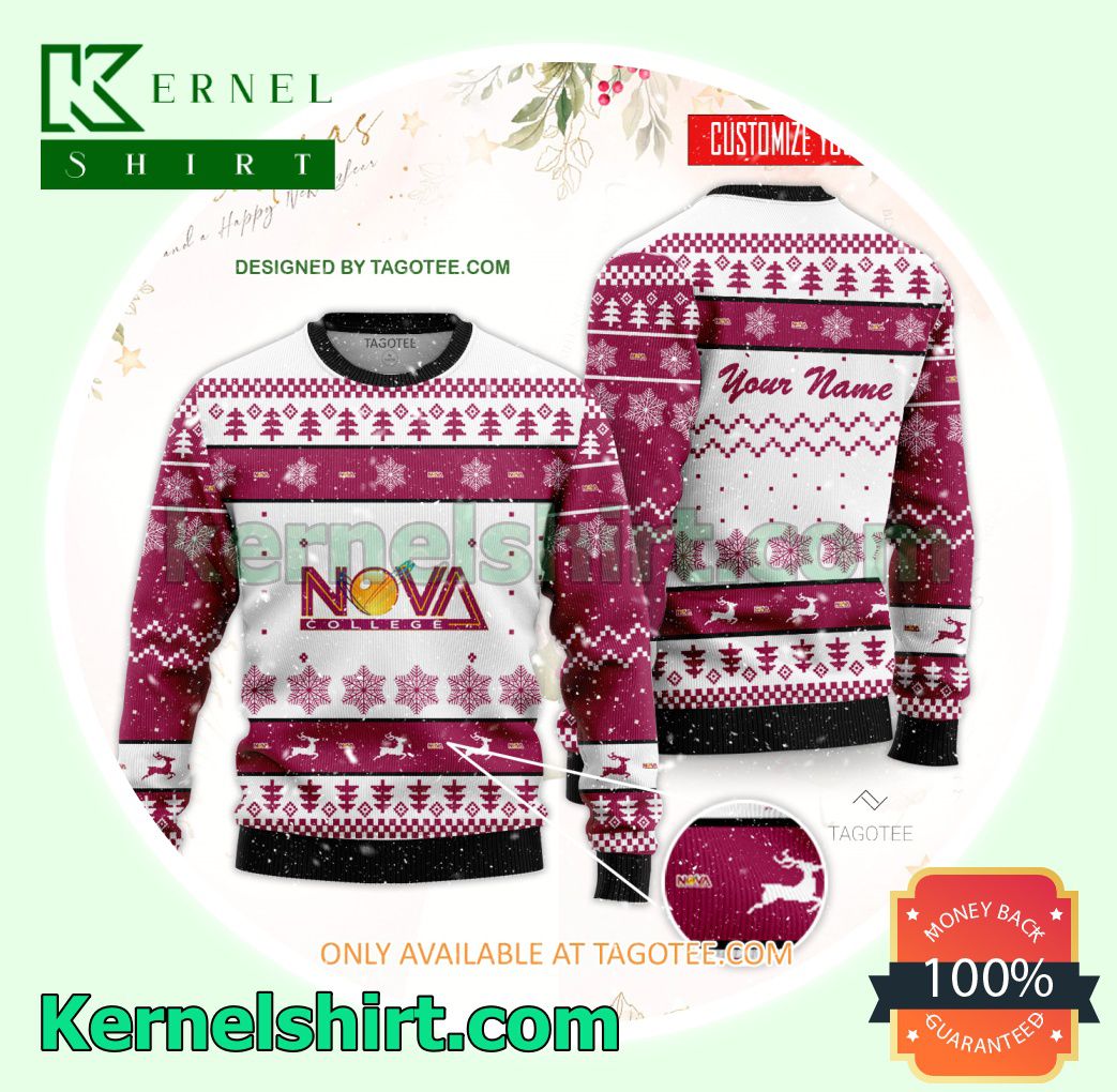 Nova College de Puerto Rico Logo Xmas Knit Sweaters