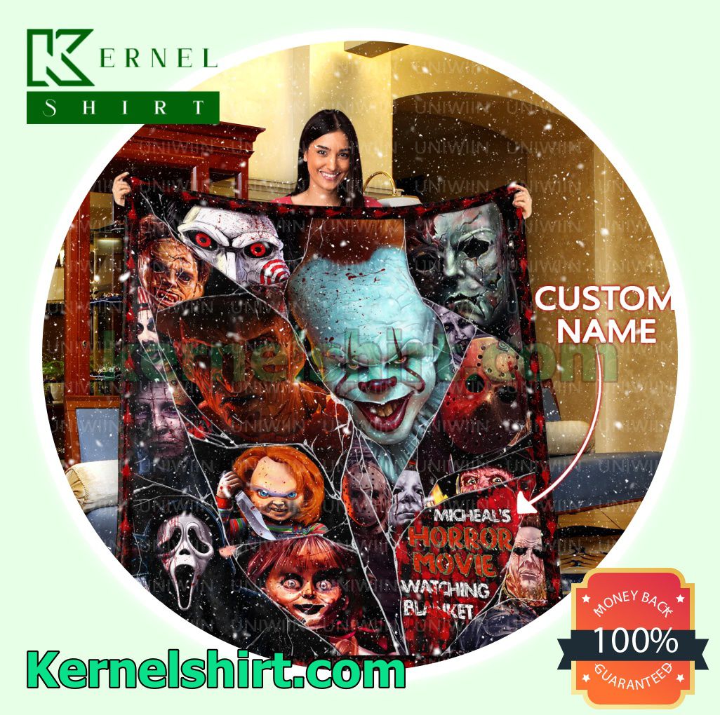 Personalized Horror Movie Watching Quilted Blanket