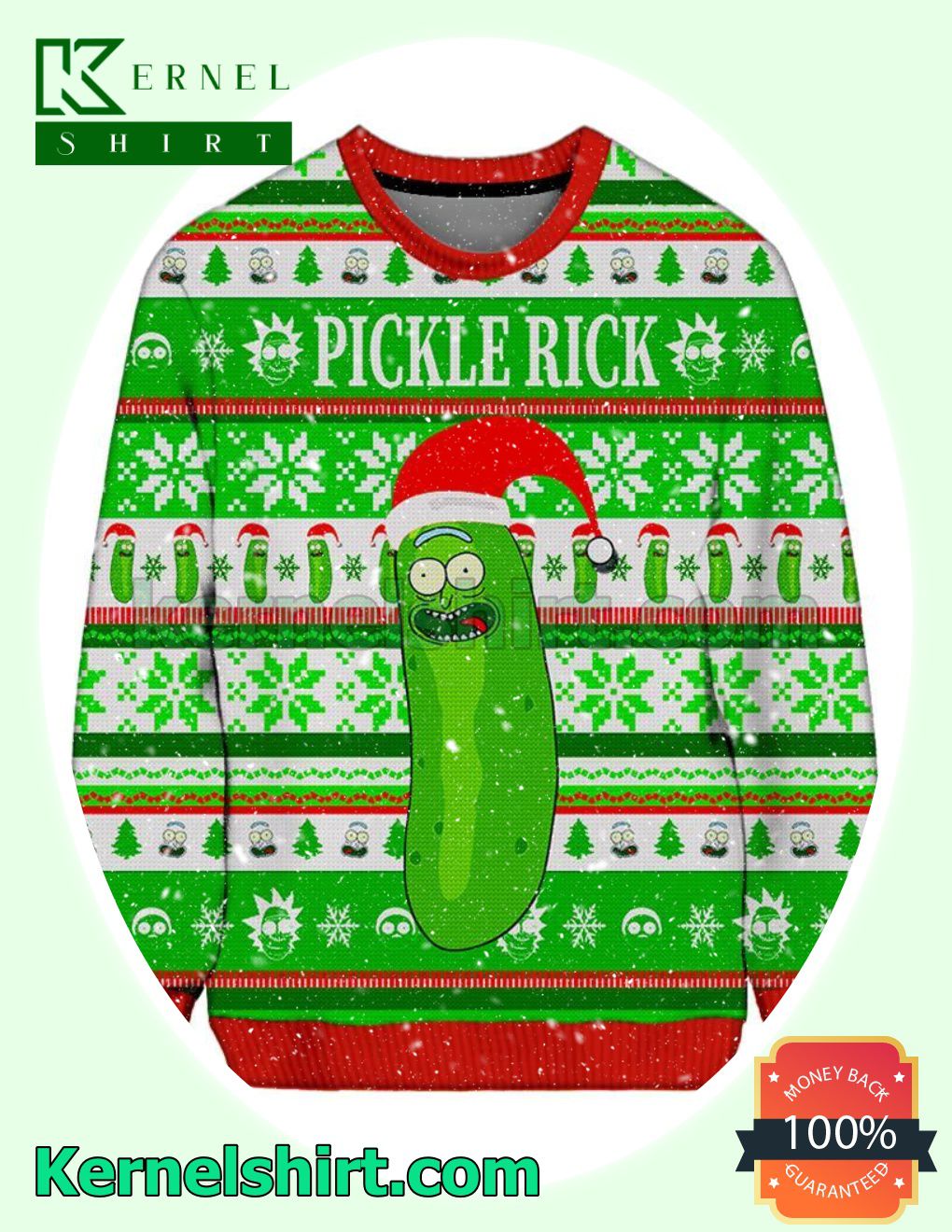 Pickle Rick Funny Xmas Knit Sweaters