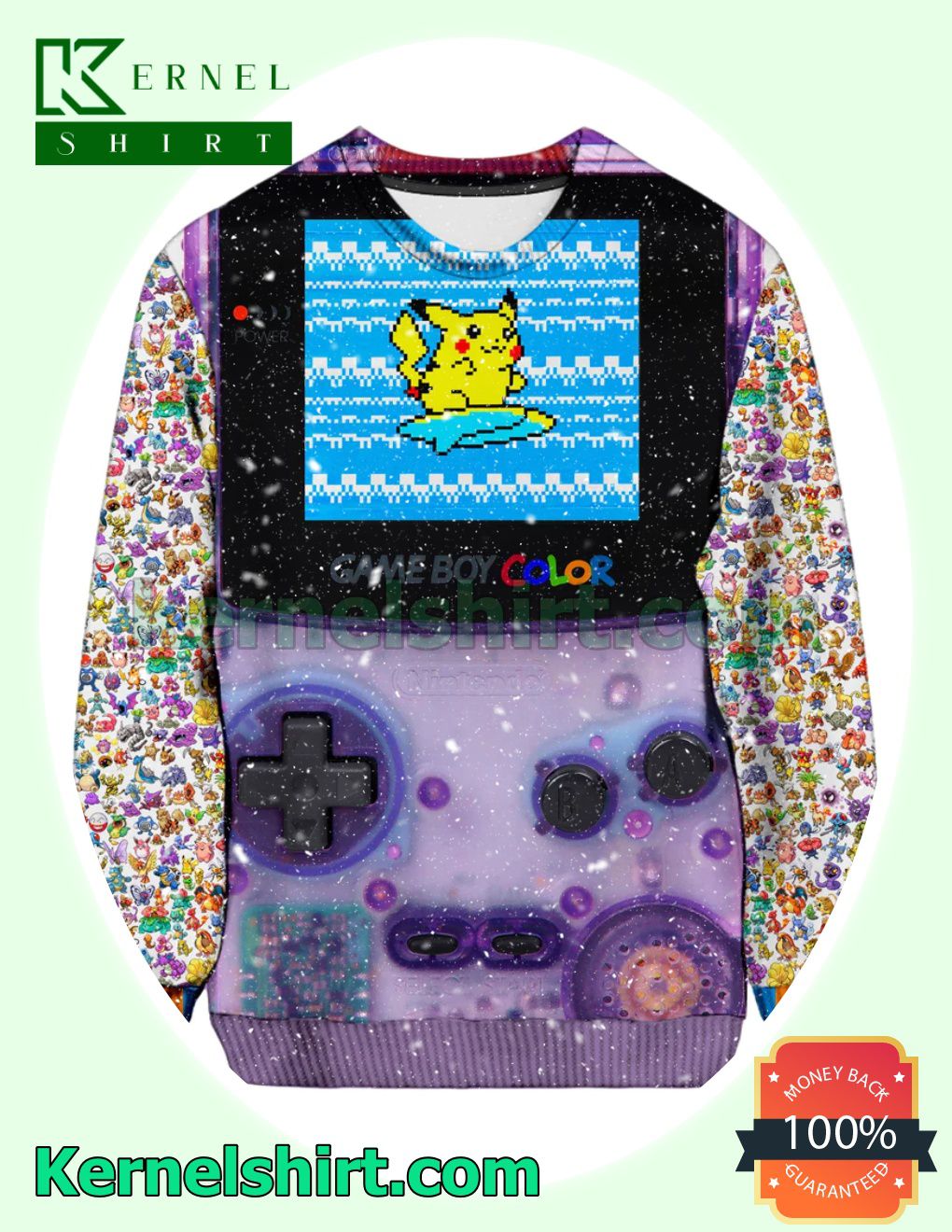 Pikachu Game Boy Color Xmas Knit Sweaters