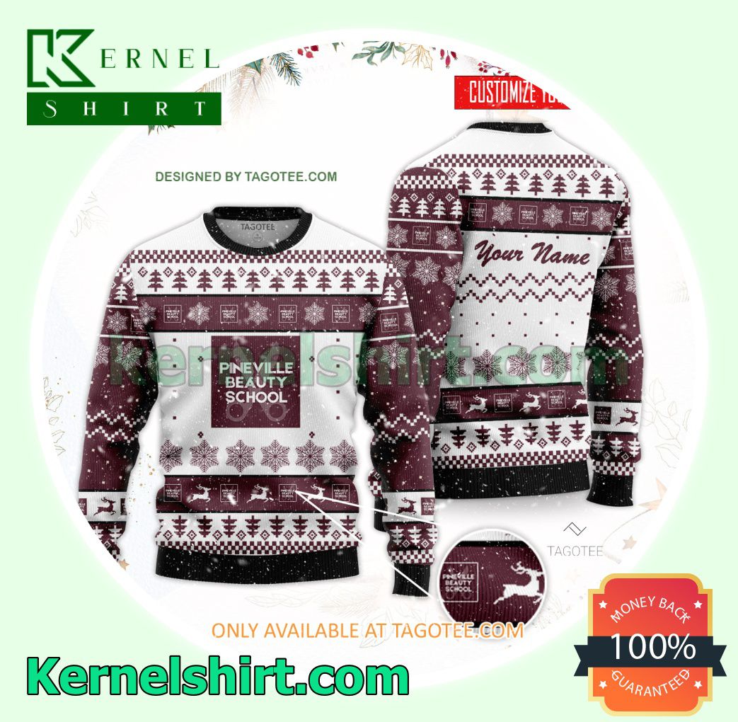 Pineville Beauty School Logo Xmas Knit Sweaters
