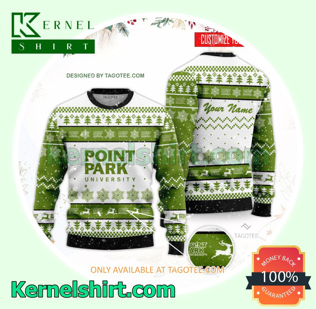 Point Park University Logo Xmas Knit Sweaters