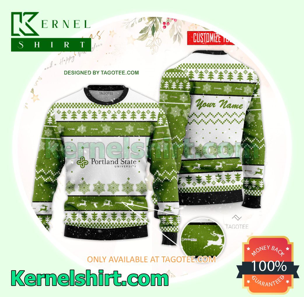 Portland State University Logo Xmas Knit Sweaters