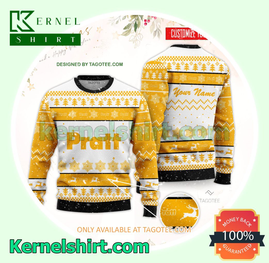 Pratt Institute Logo Xmas Knit Sweaters