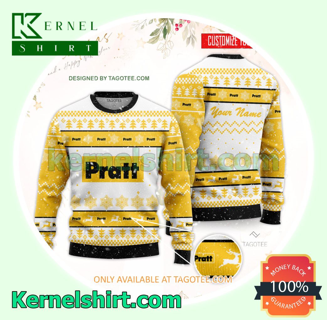 Pratt Institute-Main Logo Xmas Knit Sweaters