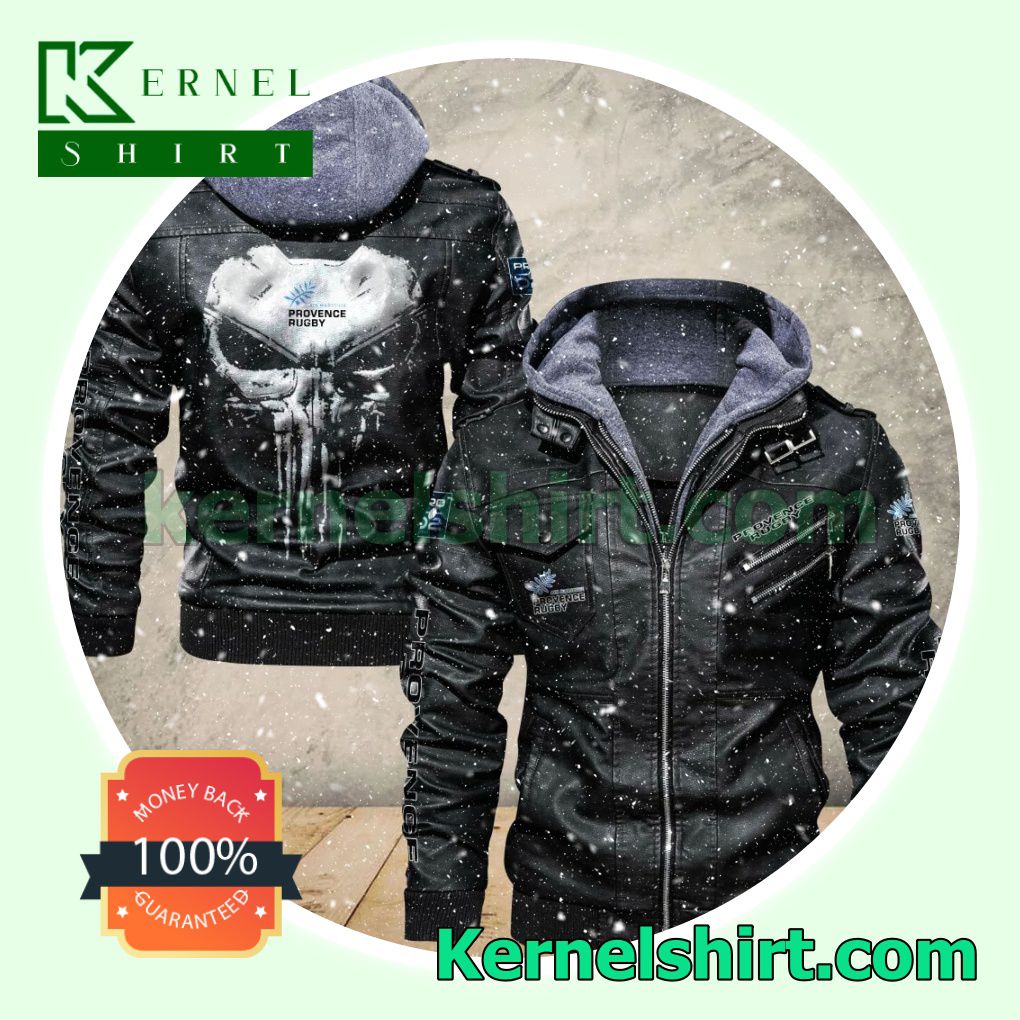 Provence Rugby Leather Bomber Jacket