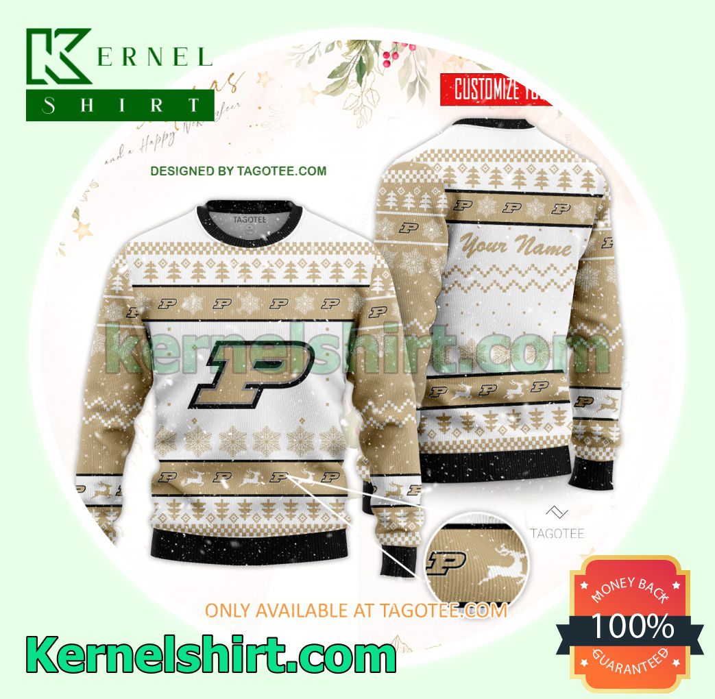 Purdue University - Purdue Polytechnic Indianapolis Logo Xmas Knit Sweaters