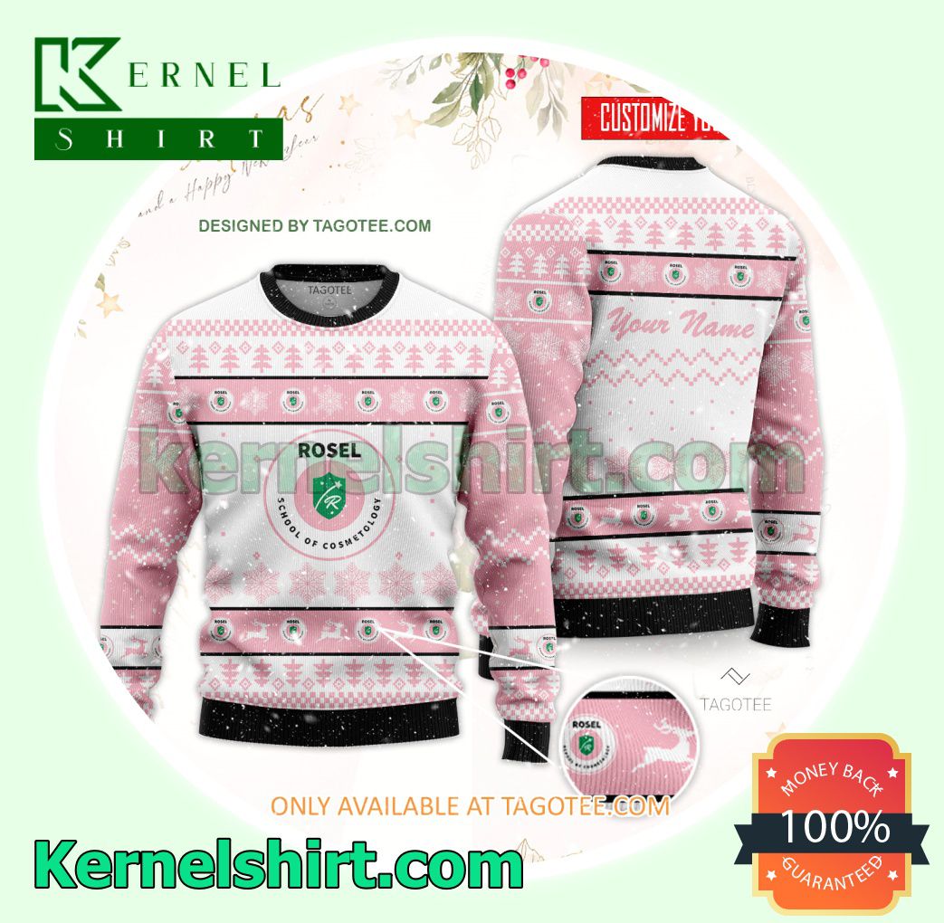 Rosel School of Cosmetology Logo Xmas Knit Sweaters