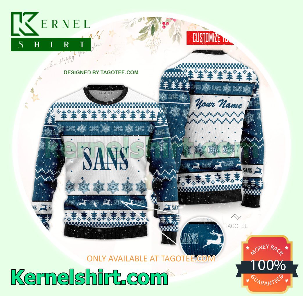 SANS Technology Institute Logo Xmas Knit Sweaters