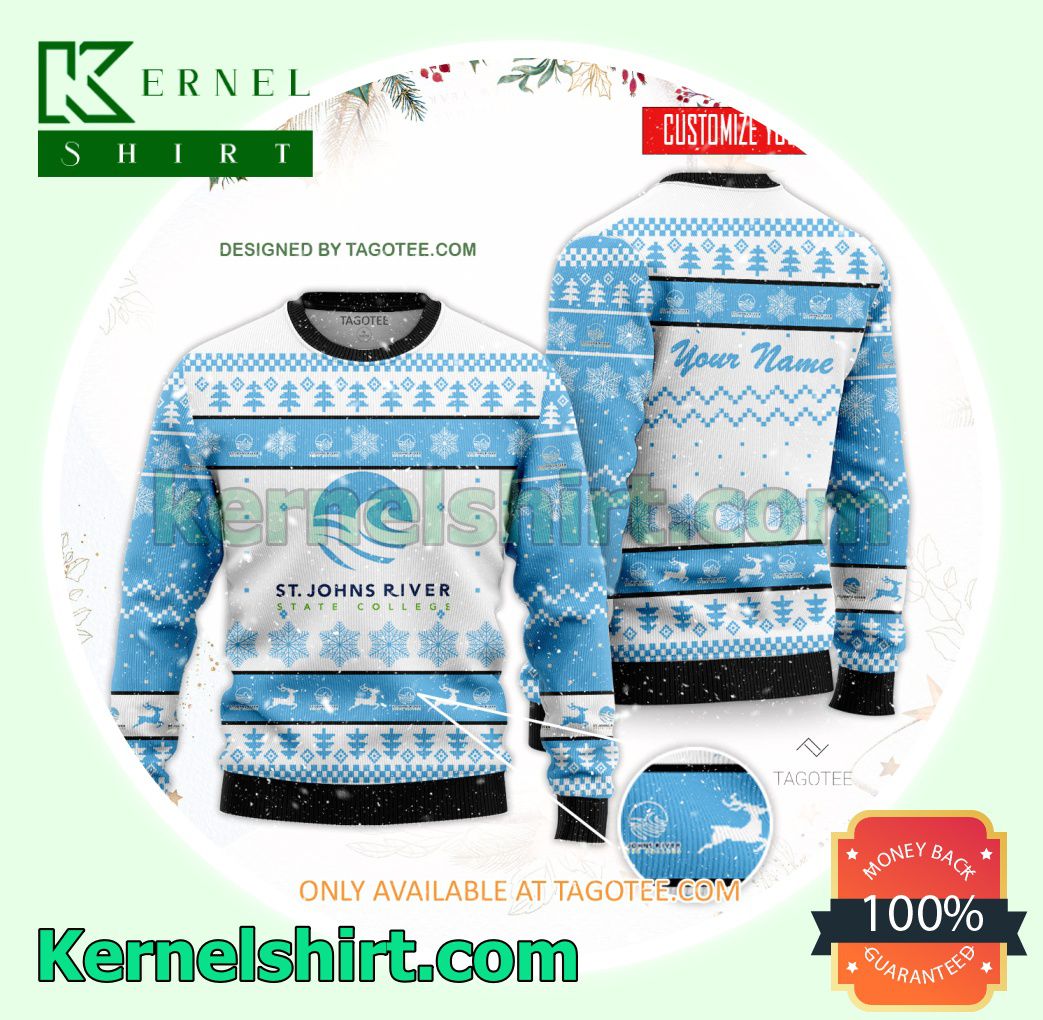 Saint Johns River State College Logo Xmas Knit Sweaters