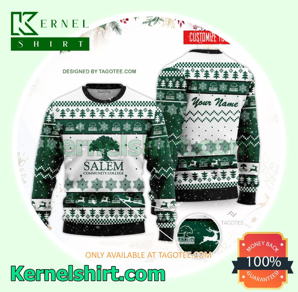 Salem Community College Logo Xmas Knit Sweaters