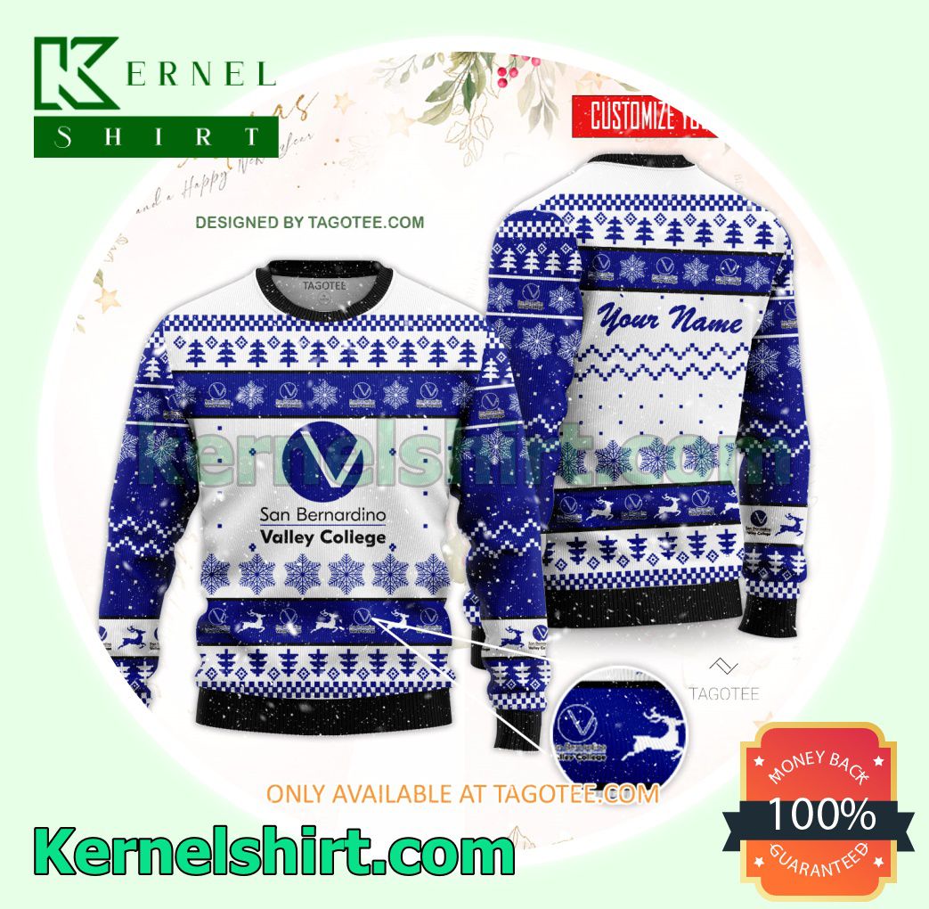 San Bernardino Valley College Logo Xmas Knit Sweaters