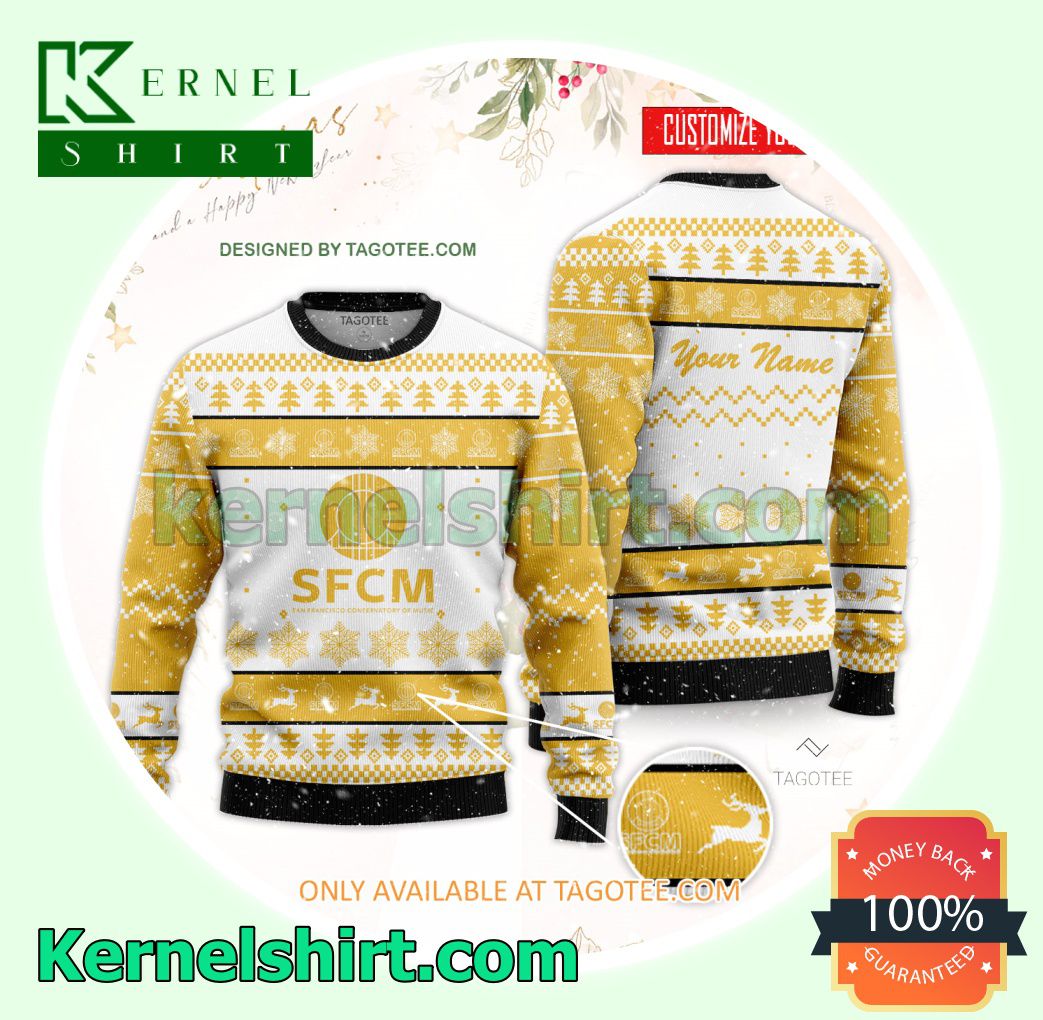 San Francisco Conservatory of Music Logo Xmas Knit Sweaters