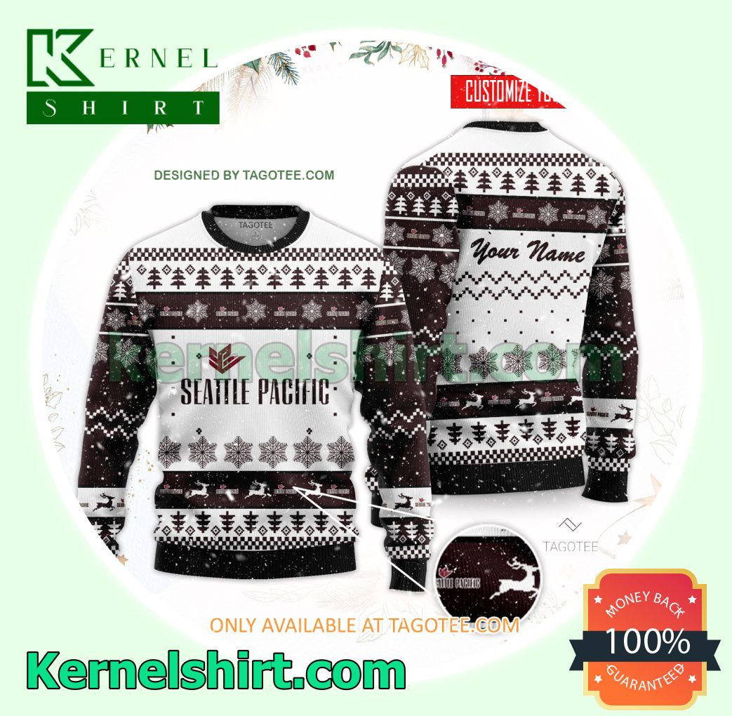 Seattle Pacific University Logo Xmas Knit Sweaters