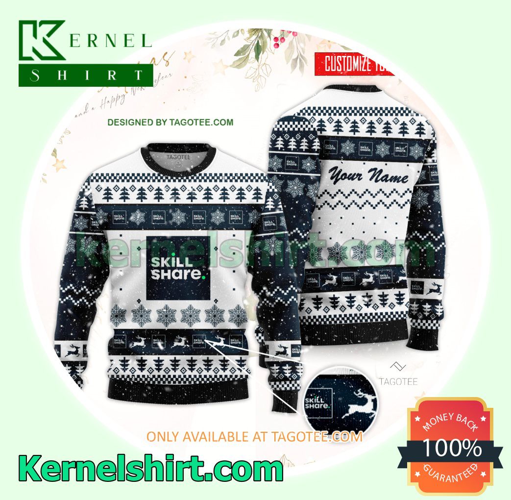 Skillshare Logo Xmas Knit Sweaters