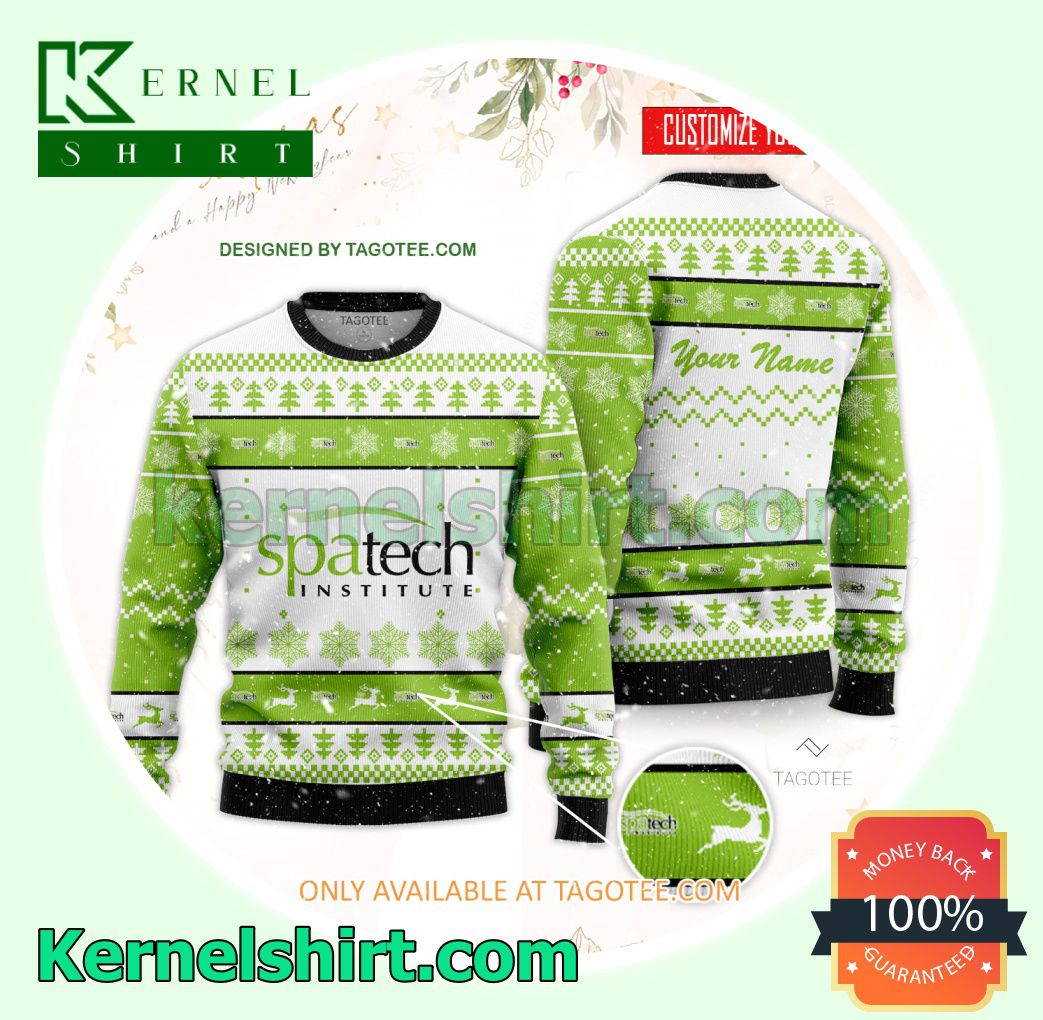 Spa Tech Institute-Plymouth Logo Xmas Knit Sweaters