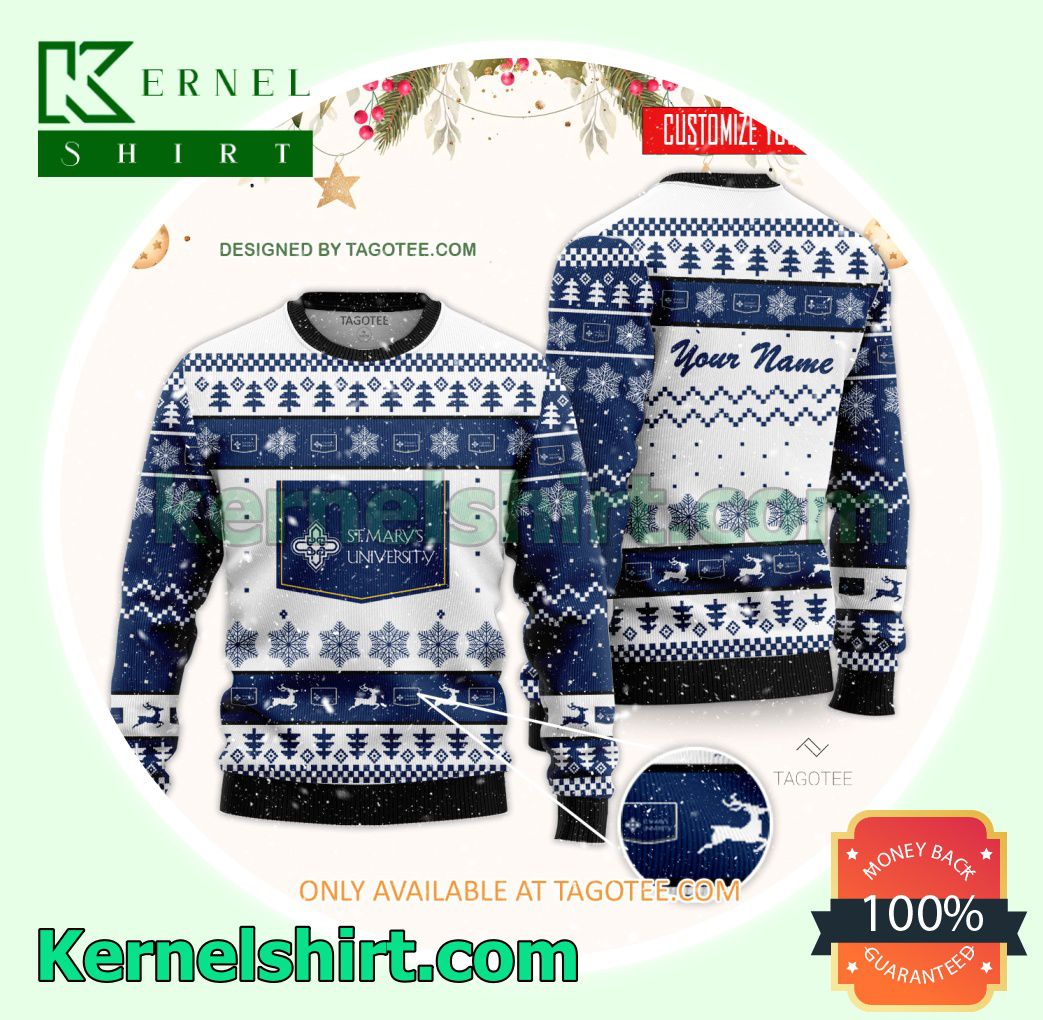 St. Mary's University Logo Xmas Knit Sweaters