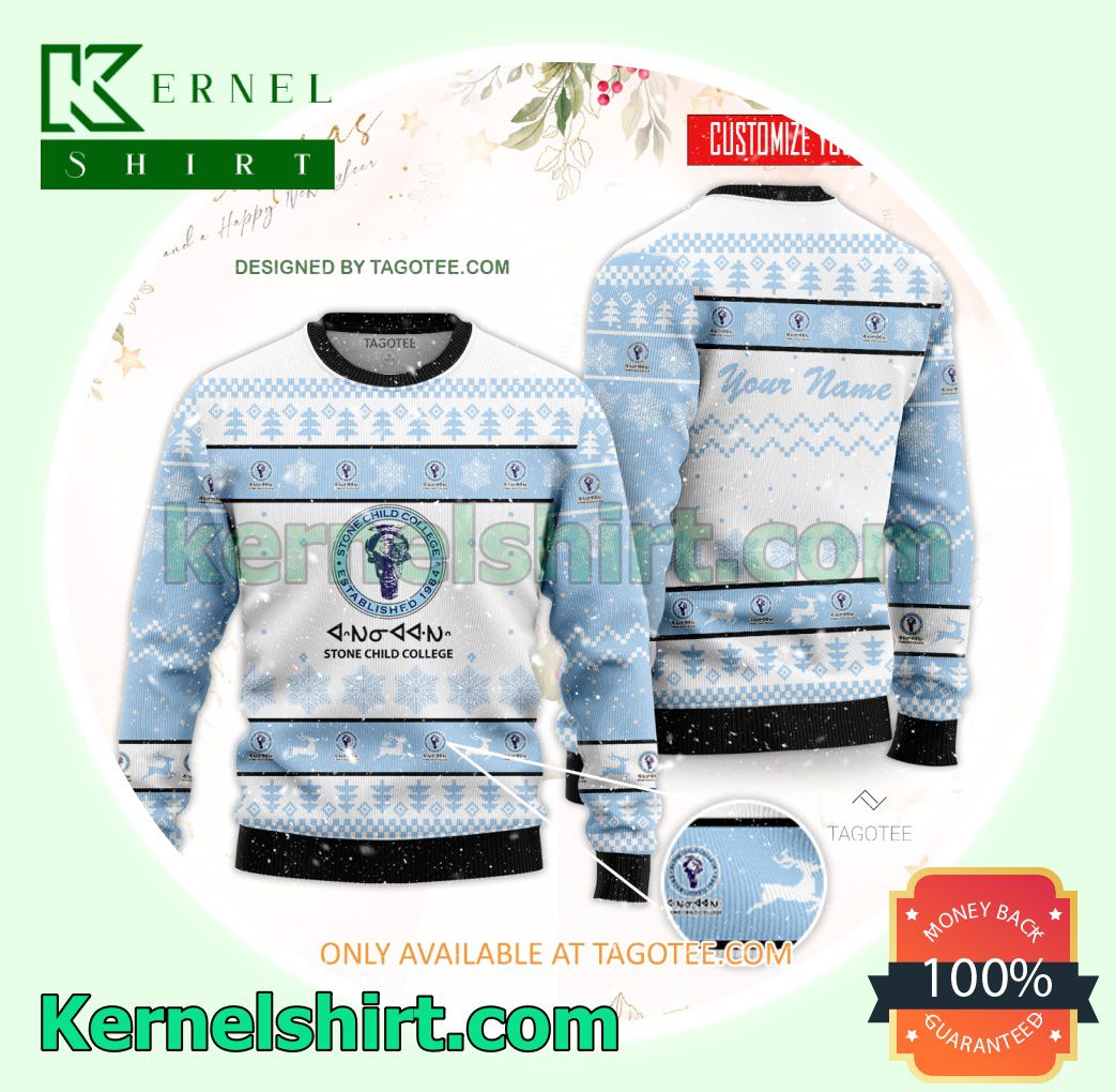 Stone Child College Logo Xmas Knit Sweaters