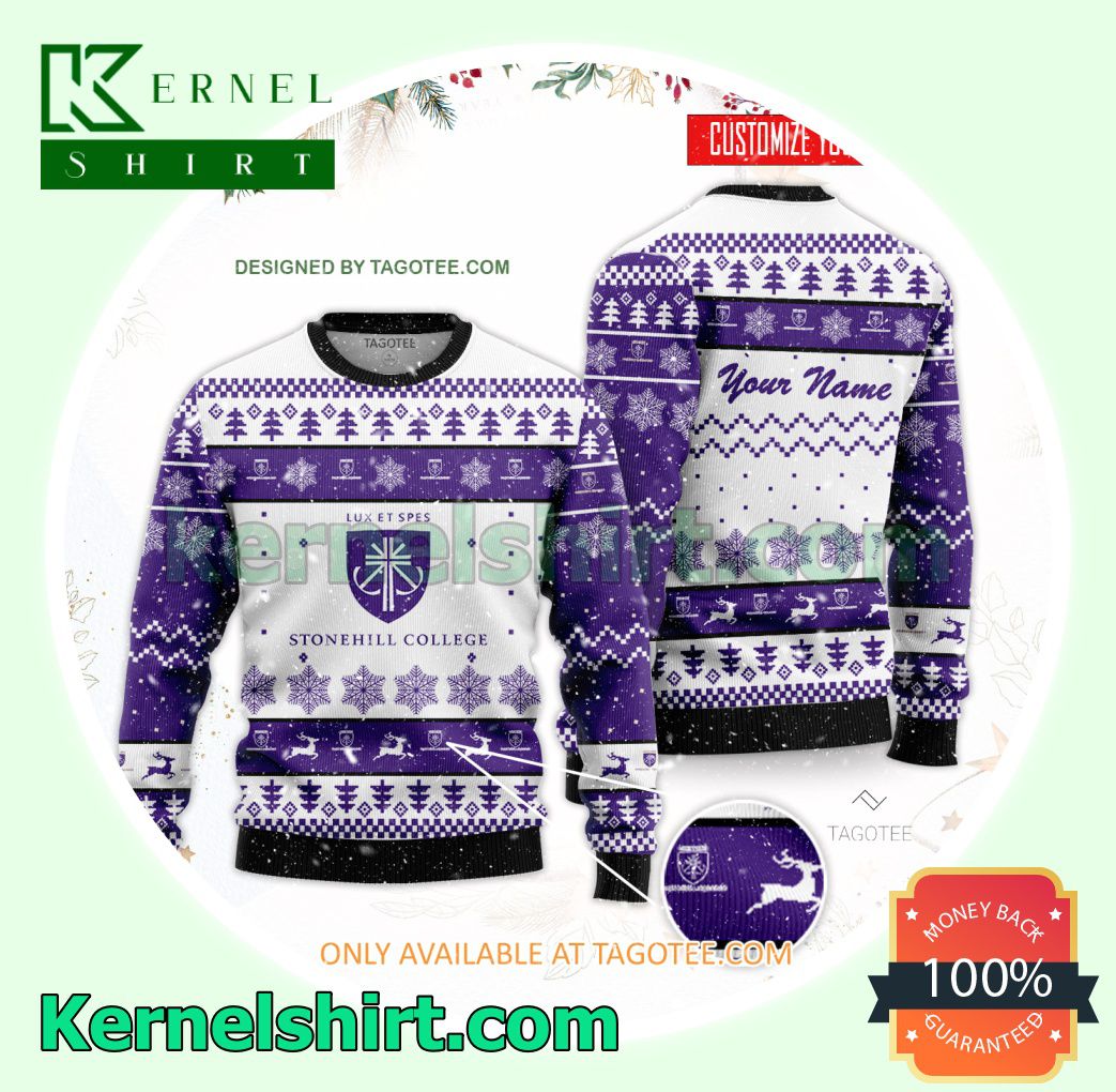 Stonehill College Logo Xmas Knit Sweaters