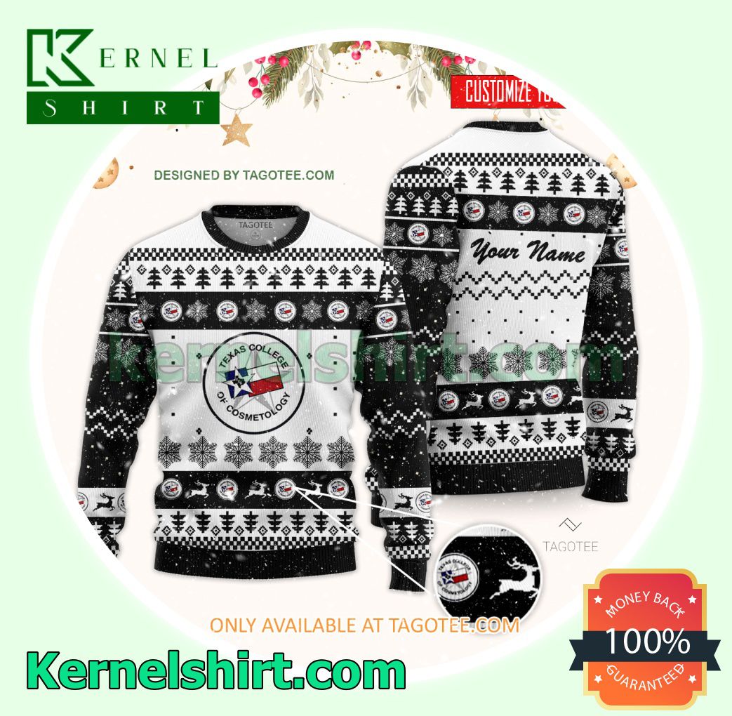 Texas College of Cosmetology Logo Xmas Knit Sweaters