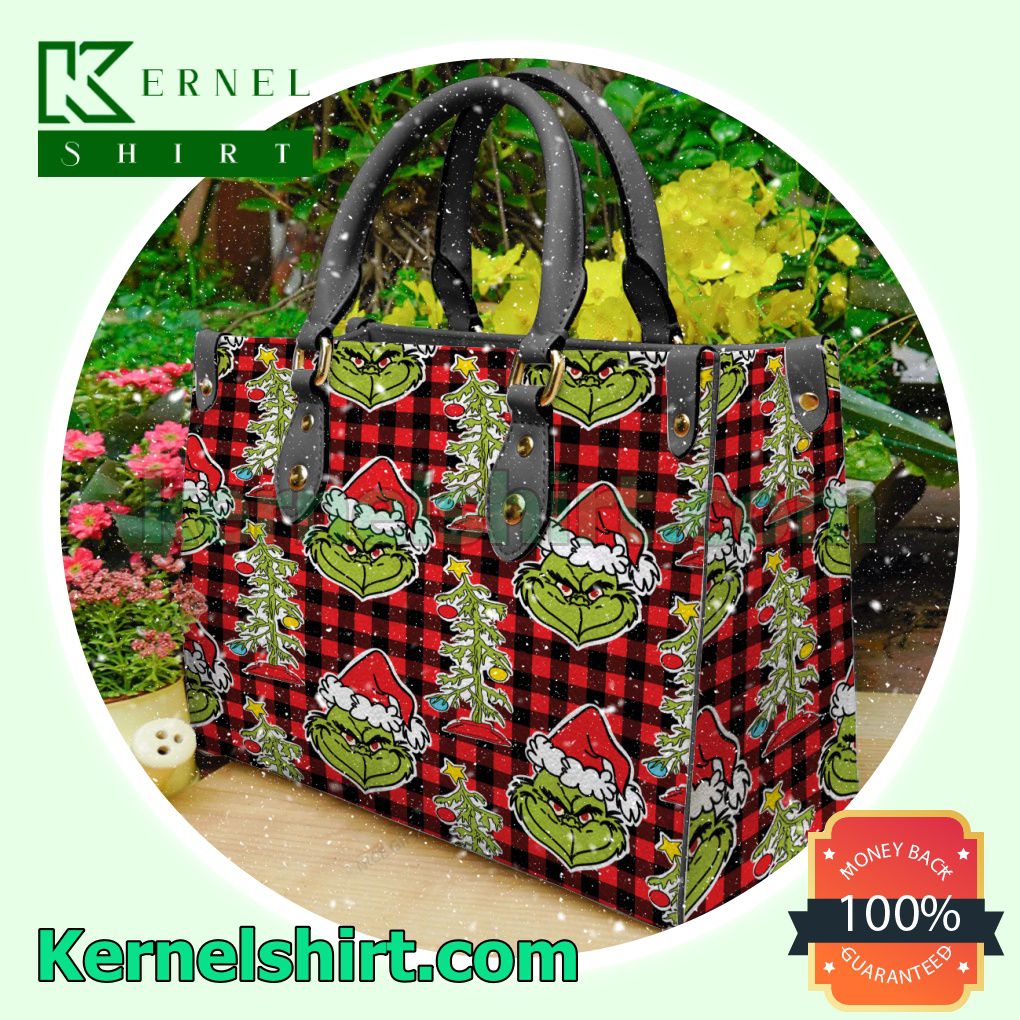 The Grinch Black And Red Plaid Womens Tote Bag