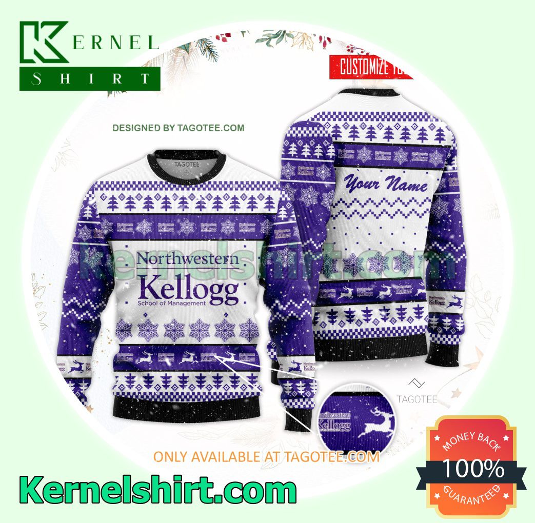 The Kellogg School of Management Logo Xmas Knit Sweaters