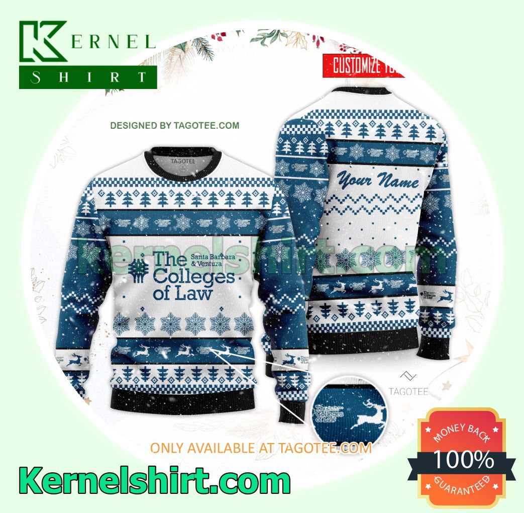 The Santa Barbara and Ventura Colleges of Law Logo Xmas Knit Sweaters