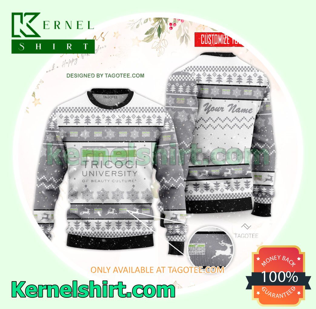 Tricoci University of Beauty Culture-Chicago NW Logo Xmas Knit Sweaters