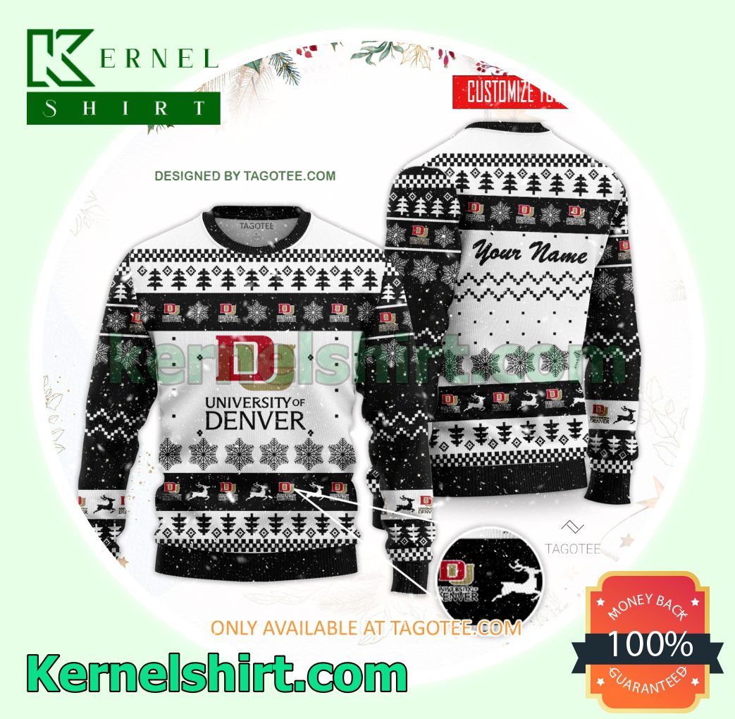 University of Denver Logo Xmas Knit Sweaters