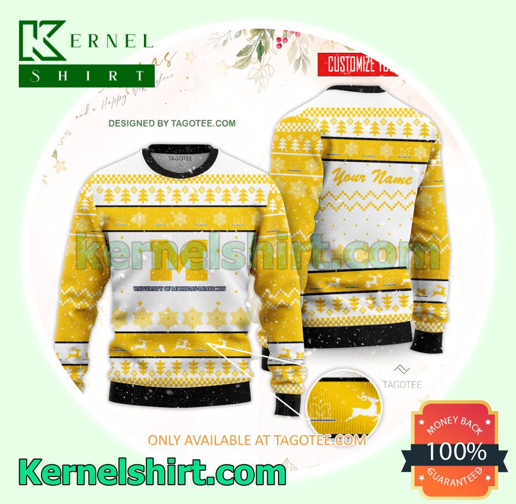 University of Michigan-Dearborn Logo Xmas Knit Sweaters