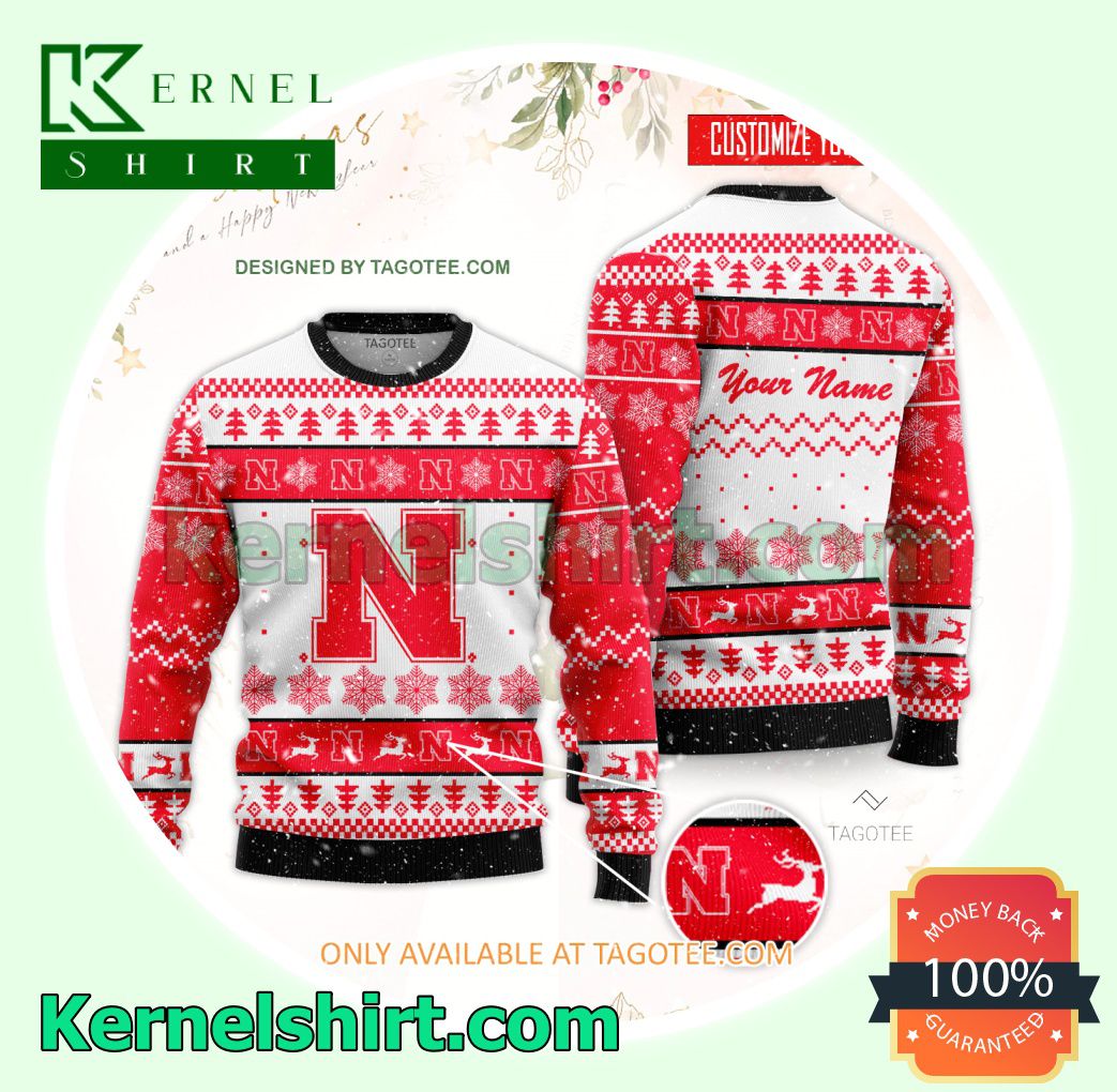University of Nebraska Lincoln Logo Xmas Knit Sweaters