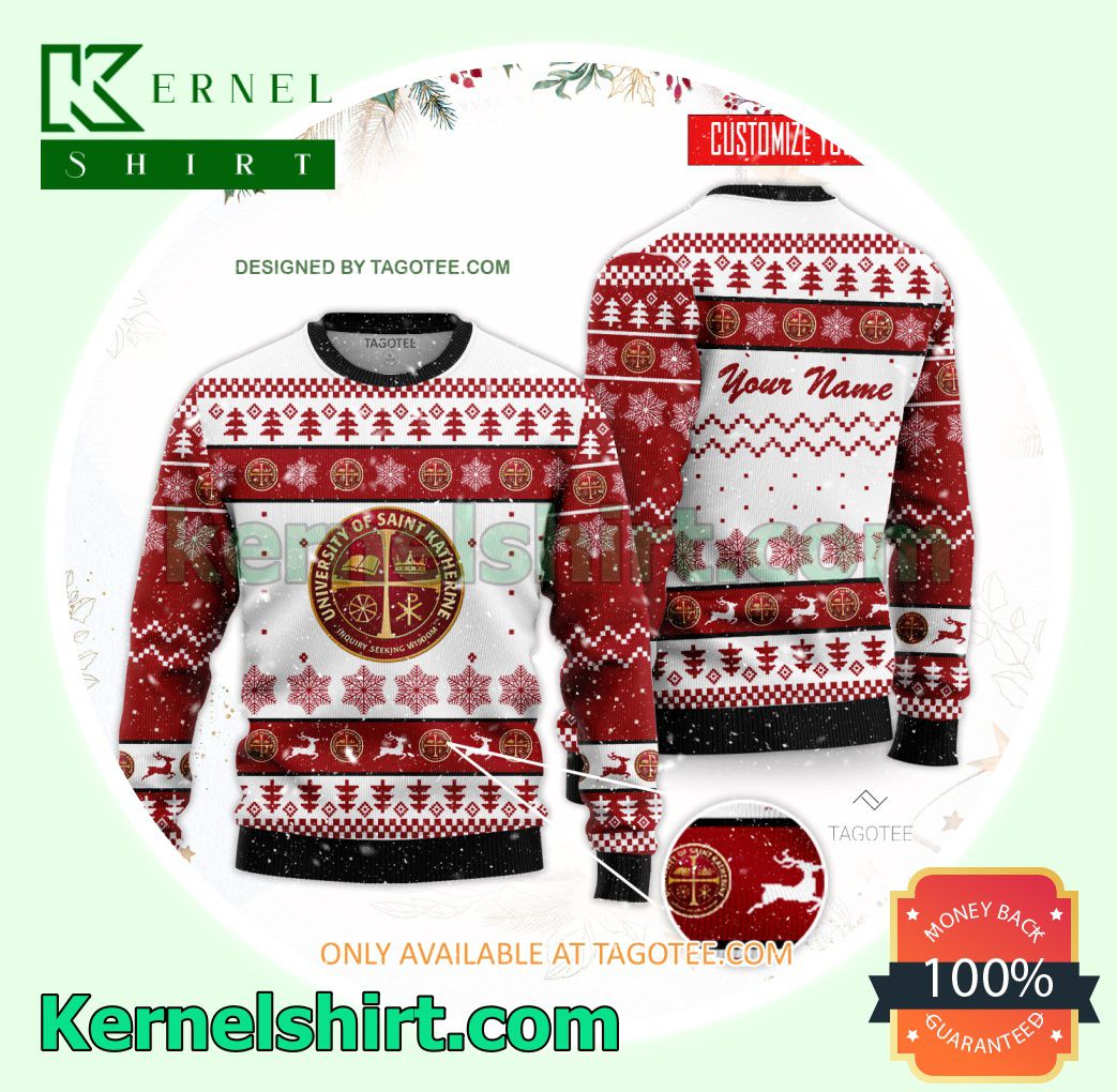 University of Saint Katherine Logo Xmas Knit Sweaters