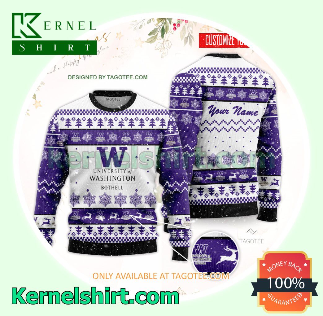 University of Washington Bothell Logo Xmas Knit Sweaters