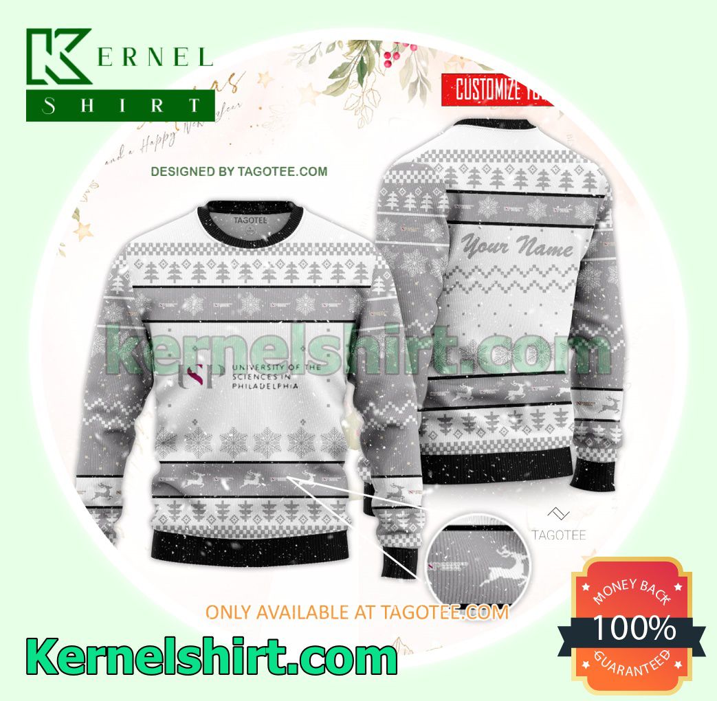 University of the Sciences in Philadelphia Logo Xmas Knit Sweaters