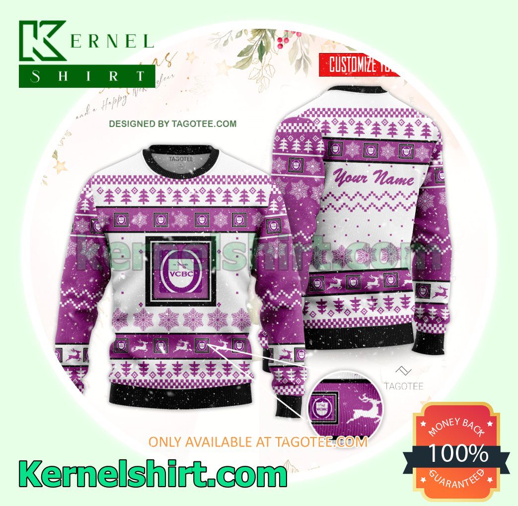 Velvatex College of Beauty Culture Logo Xmas Knit Sweaters