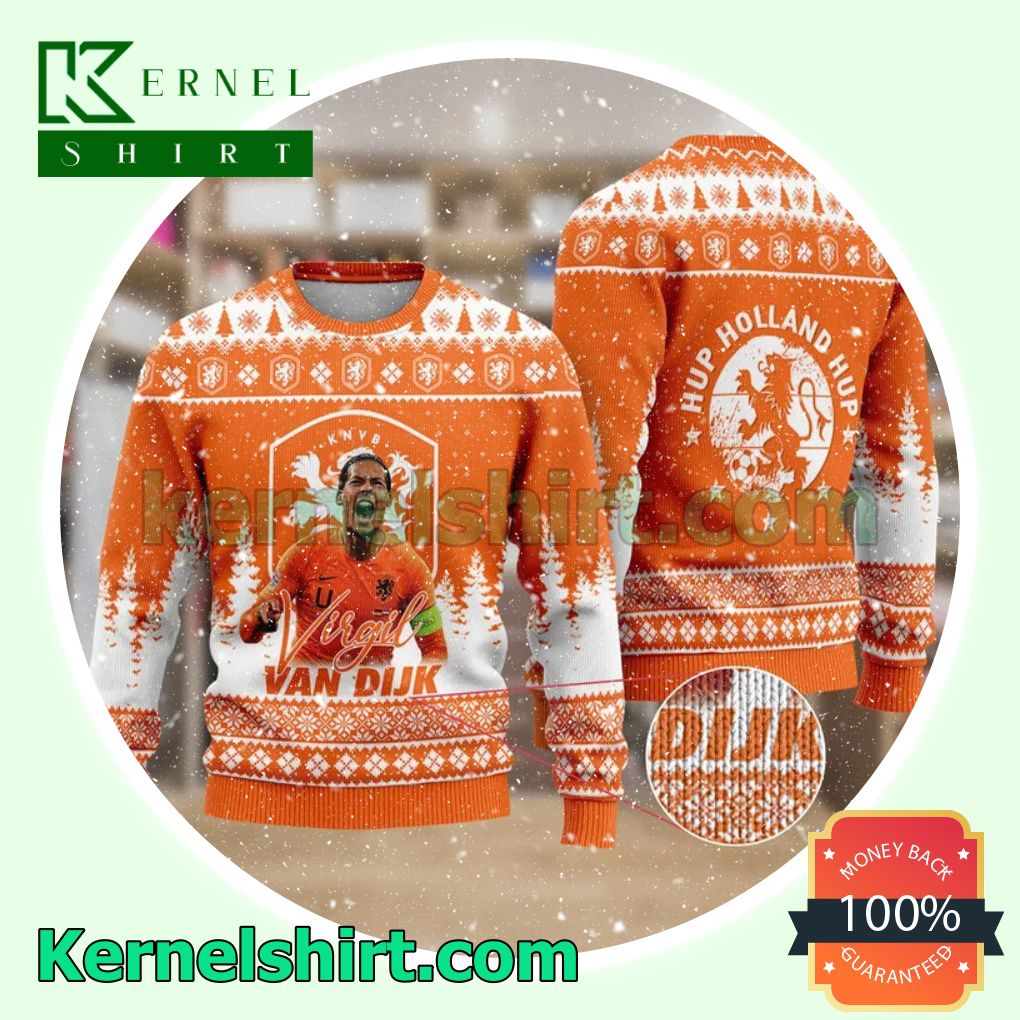 Virgil Van Dijk - Holland Fifa 2022 Fan Xmas Knit Sweaters