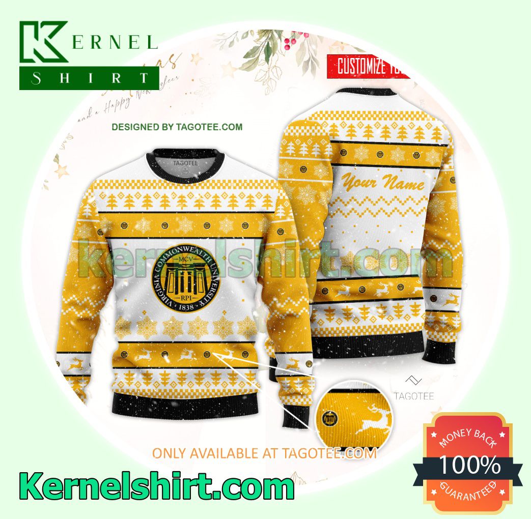 Virginia Commonwealth University Logo Xmas Knit Sweaters