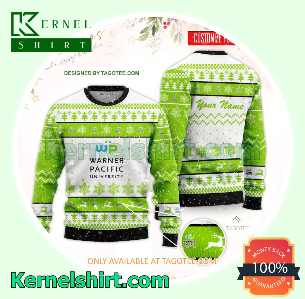 Warner Pacific University Logo Xmas Knit Sweaters