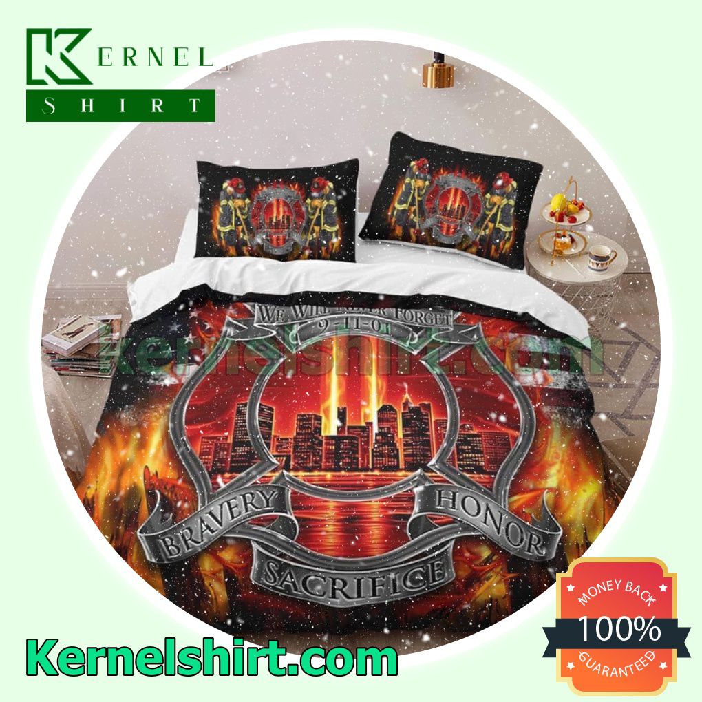 We Will Never Forget Bravery Honor Sacrifice Firefighter Baseball Duvet Sets b